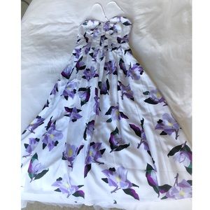 Fit and flare floral maxi dress